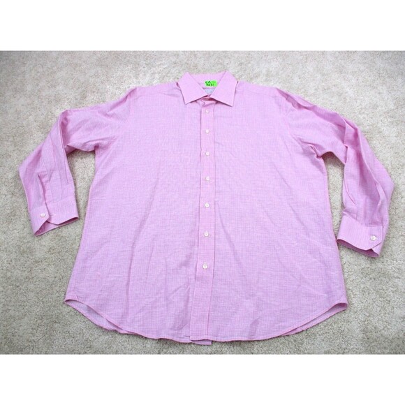 Etro Other - ETRO Shirt Men 42 Extra Large Pink Plaid Casual Long Sleeve Button Up Italy *